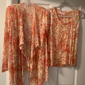 Calvin Klein soft blouse cardigan set